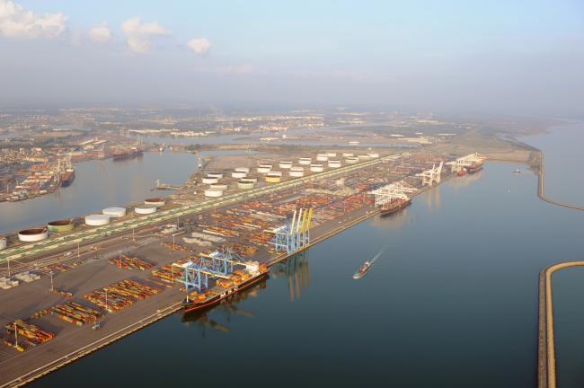 Vue aérienne de Port 2000, au Havre 