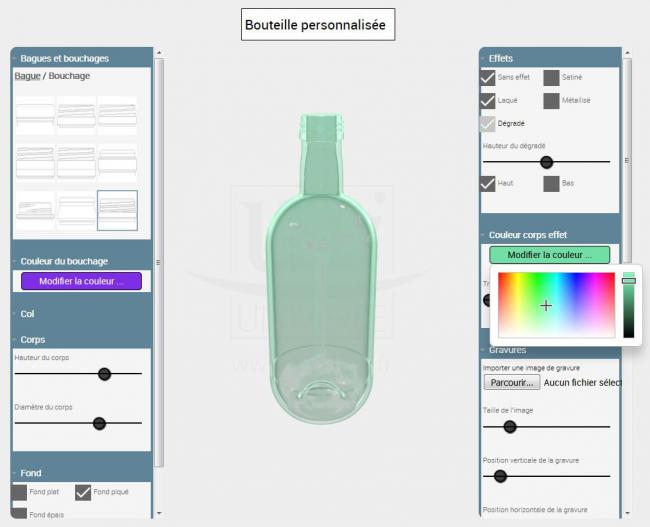 Plateforme U-Pack pour personnaliser facilement en ligne des bouteilles en verre par 